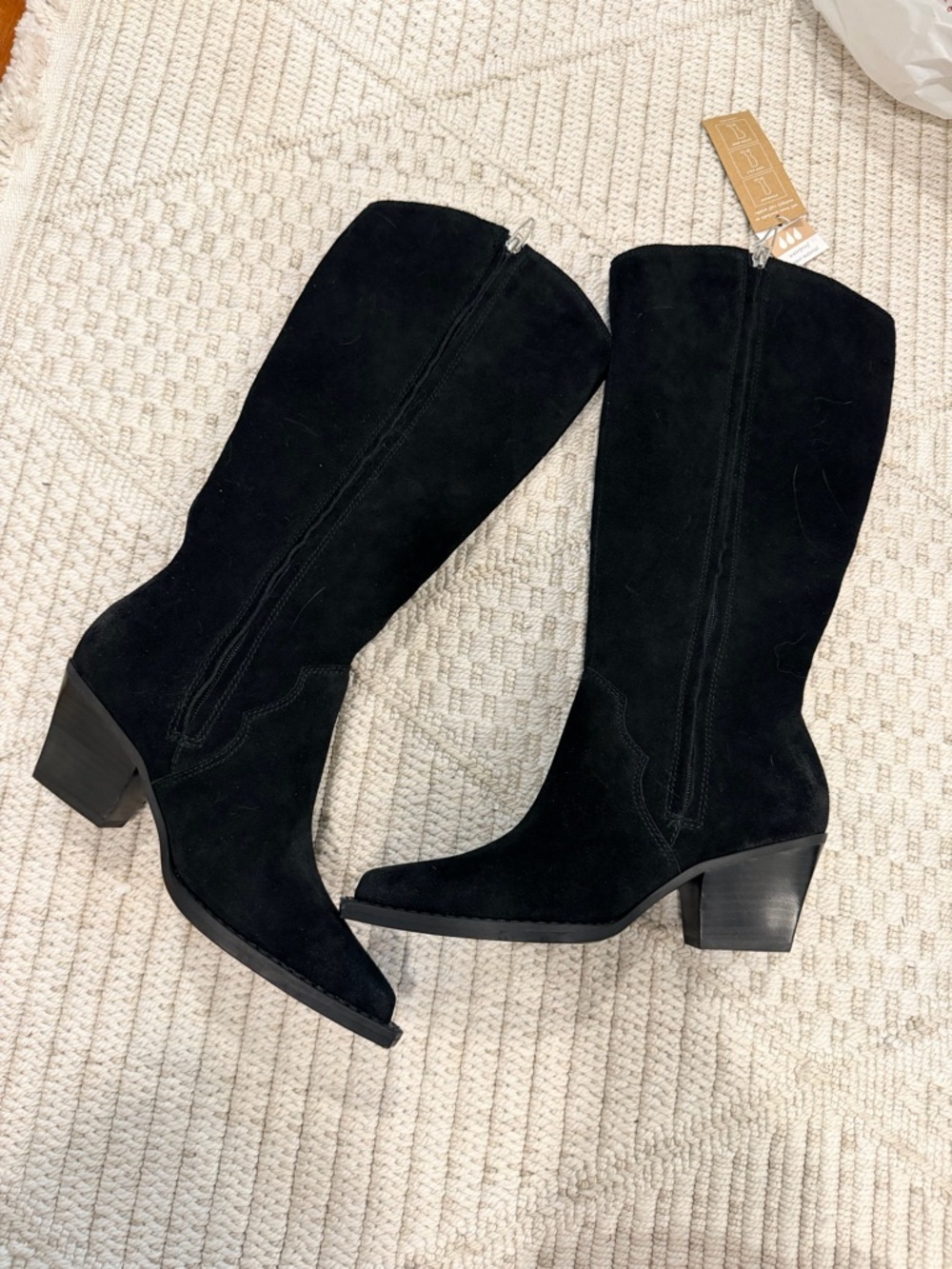 Dolce Vita Regy Western Wide Calf Boot in Black Suede - Picture 7 of 10